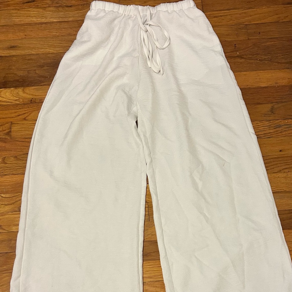 White Wide-Leg Pants